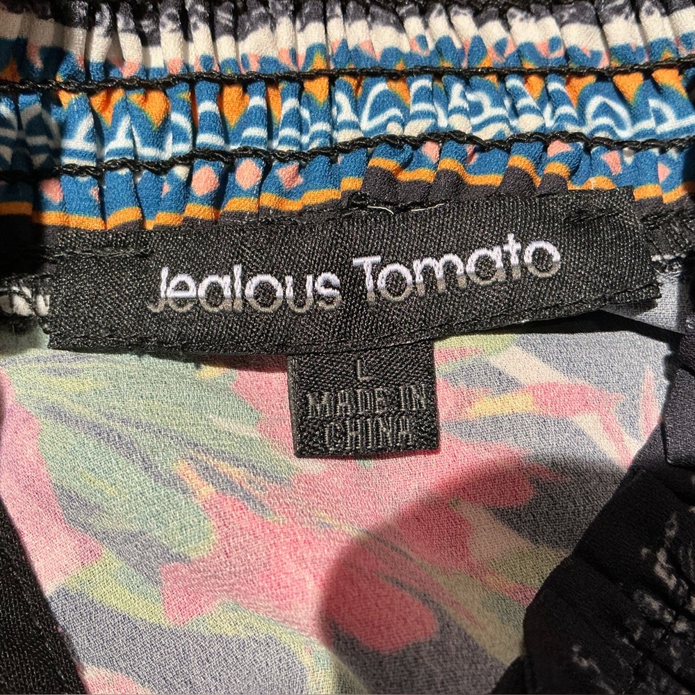 Jealous Tomato Long Sleeve Bright Printed Blouse Balloon Sleeve Chic Stylish - Picture 14 of 16